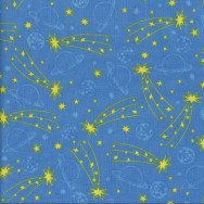 Planets Shooting Stars Quilting Fabric Remnant 42cm x 112cm