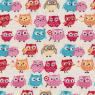 Owls on Cream Tea Party Riley Blake Jersey Knit Fabric 