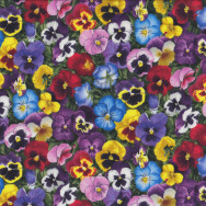 Beautiful Pansy Flowers Pansies Yellow Pink Red Quilt Fabric