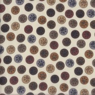 Paw Prints in Circles on Cream Dogs LAMINATED Water Resistant Slicker Fabric 