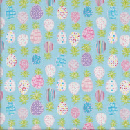 Pretty Patterned Pineapples on Blue Quilting Fabric
