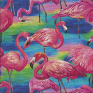 Pink Flamingos Quilting Fabric Remnant 49cm x 112cm