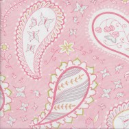 Pretty Paisley Flowers Butterflies on Light Pink Quilting Fabric