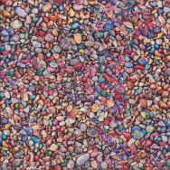 The Potted Garden Colourful Pebbles Nature Landscape Quilting Fabric