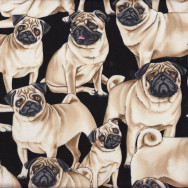 Pugs Dogs Pet Animal Quilt Fabric