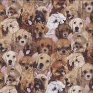 Cute Puppies Labrador Beagle Boxer My Pet Family Dogs Quilting Fabric