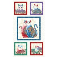 Cat-i-tude Purr fect Together Squares Catitude Cats Quilting Fabric Panel