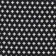 White Crosses on Black Remix Plus Cross Quilting Fabric