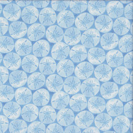 Sand Dollars on Blue Quilting Fabric  
