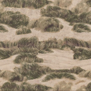 Green Grass on Sand Dunes Landscape Quilting Fabric