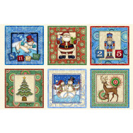 Christmas Squares Santa Claus Coming To Town Quilt Fabric Panel 