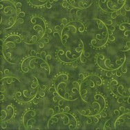Swirls on Dark Green Saturday Afternoon Quilting Fabric