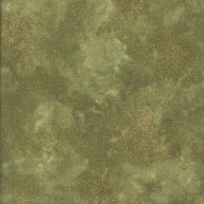 Shimmer with Metallic Gold on Moss Green Tonal Blender Quilting Fabric