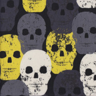 Skulls Rock Yellow Quilting Fabric