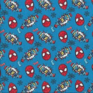 The Amazing Spiderman on Blue Kids Licensed Quilting Fabric