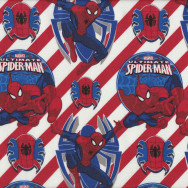Ultimate Spiderman White Red Marvel Boys Kids Licensed Quilt Fabric