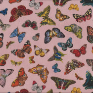 Butterflies on Pink Springtime in Paris Quilting Fabric
