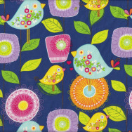 Sweet Tweet Birds Flowers Leaves Quilt Fabric