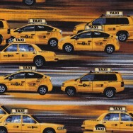 New York Taxi Quilting Fabric Remnant 49cm x 112cm