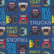 Tonka Toughs Trucks Big Rigs on Blue Boys Kids Licensed Quilting Fabric