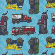 Tonka Dump Trucks Fire Engines on Blue Boys Kids Licensed Quilting Fabric
