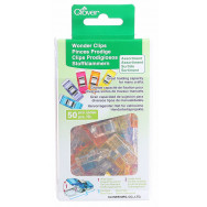 Wonder Clips 50 Assorted Colours Clover Brand with Plastic Container