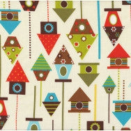 Bird Houses Urban Zoologie Ann Kelle Quilt Fabric