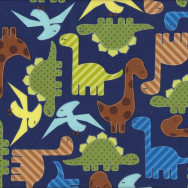 Dinosaurs on Navy Boys Kids Urban Zoologie Ann Kelle Quilt Fabric
