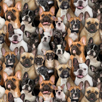French Bulldogs Dogs Puppies Quilting Fabric