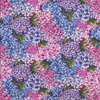 Hydrangea Flowers Pink Blue Mauve Flower Market Quilting Fabric