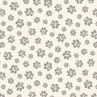 Paw Prints on Cream Adorable Pets Quilting Fabric