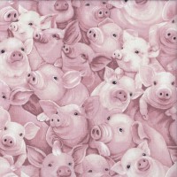 Pig Faces All Over Country Animals Blakes Farm Quilting Fabric